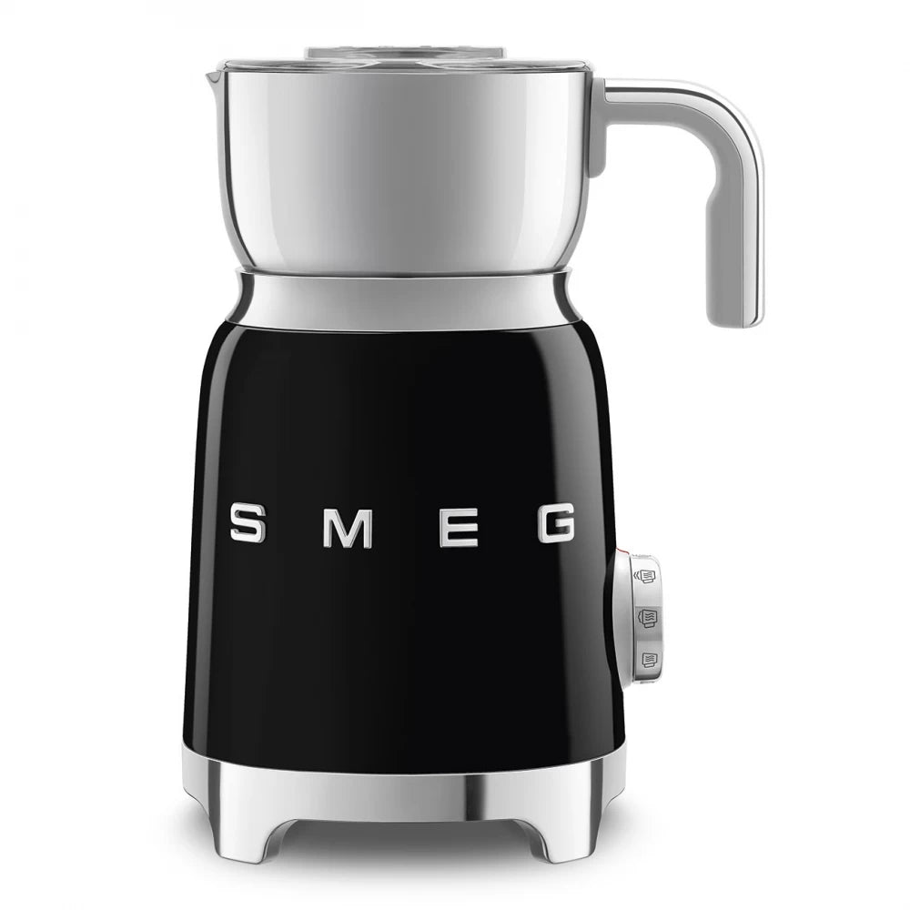 Aparat negru pentru spumarea laptelui, MFF11BLEU, Smeg