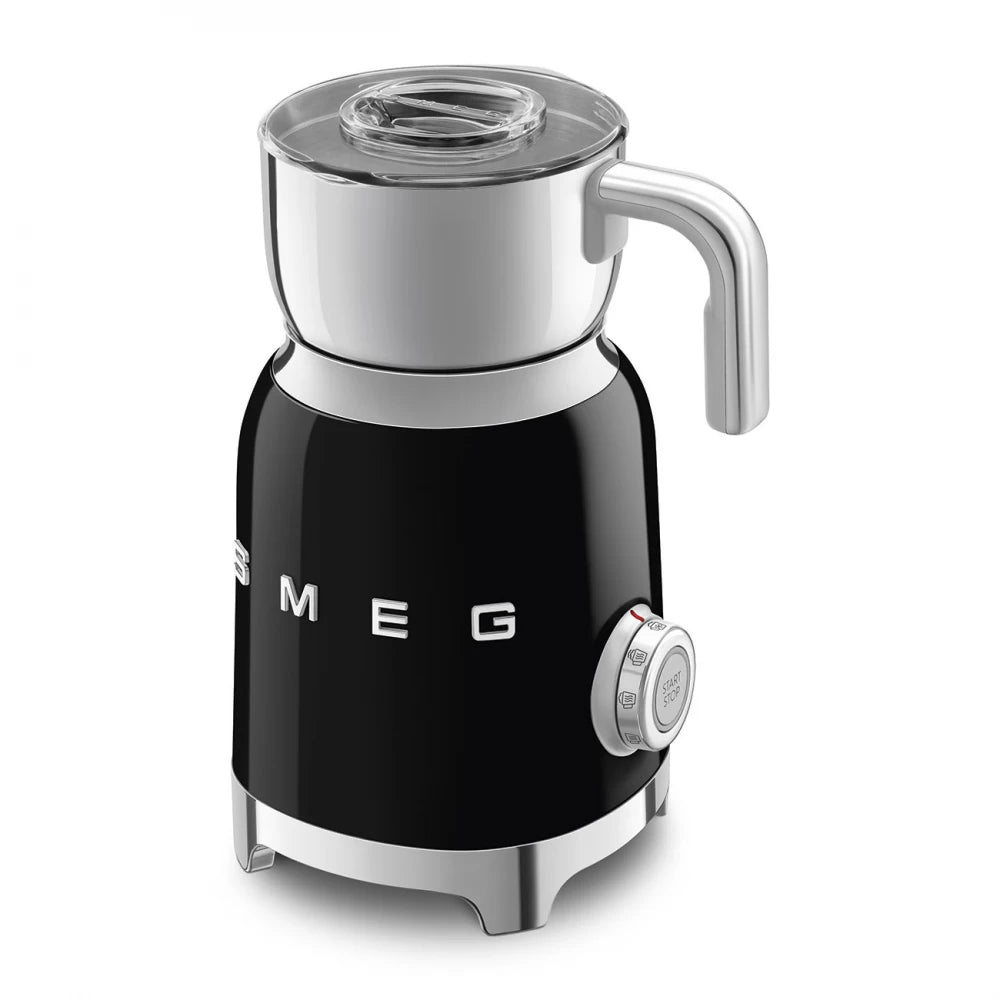 Aparat negru pentru spumarea laptelui, MFF11BLEU, Smeg