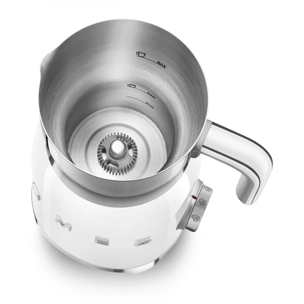 Aparat alb pentru spumarea laptelui, MFF11WHEU, Smeg