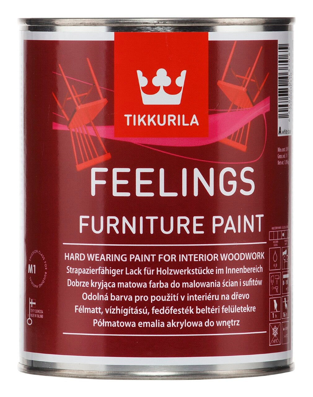 Vopsea semimată pentru mobilier Feelings A, Tikkurila