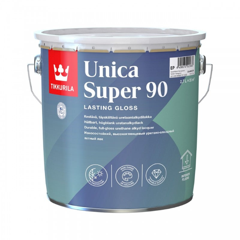 Lac lucios pentru interior și exterior Unica Super Lacquer 90 (bărci), Tikkurila