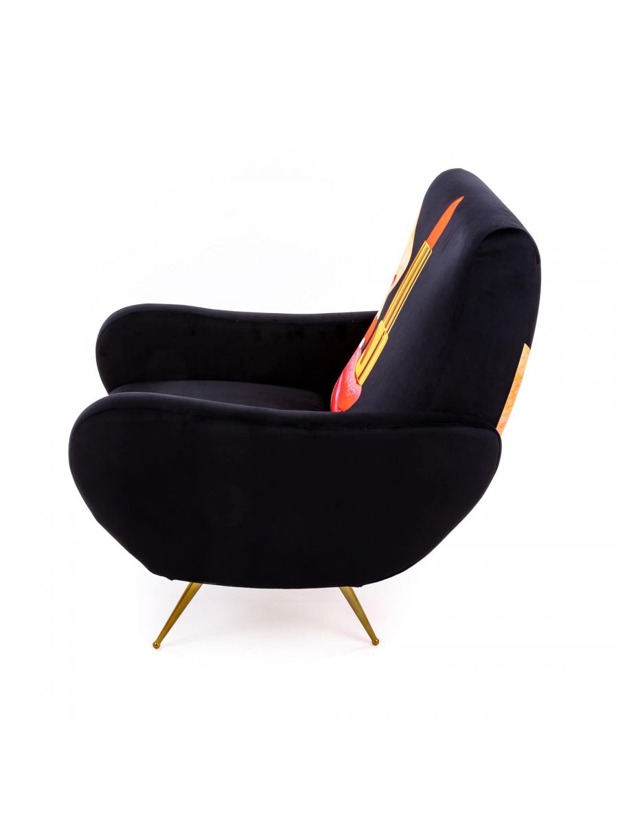 Fotoliu Tongue Black 16077, Seletti