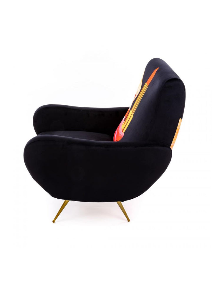 Fotoliu Tongue Black 16077, Seletti