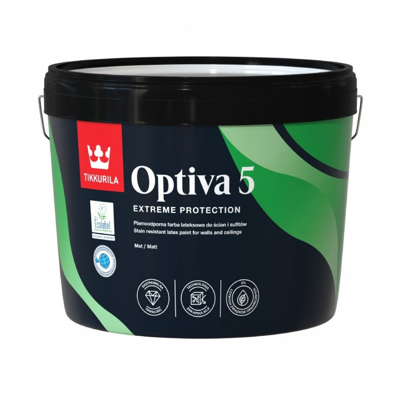 Vopsea lavabilă acrilică Optiva 5 Matt A, Tikkurila