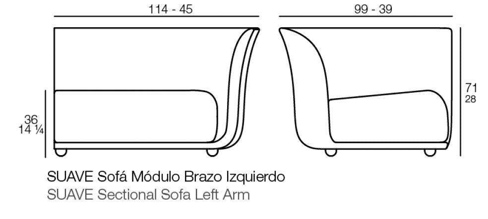 Canapea modulară stânga Suave Marcel Wanders, Vondom