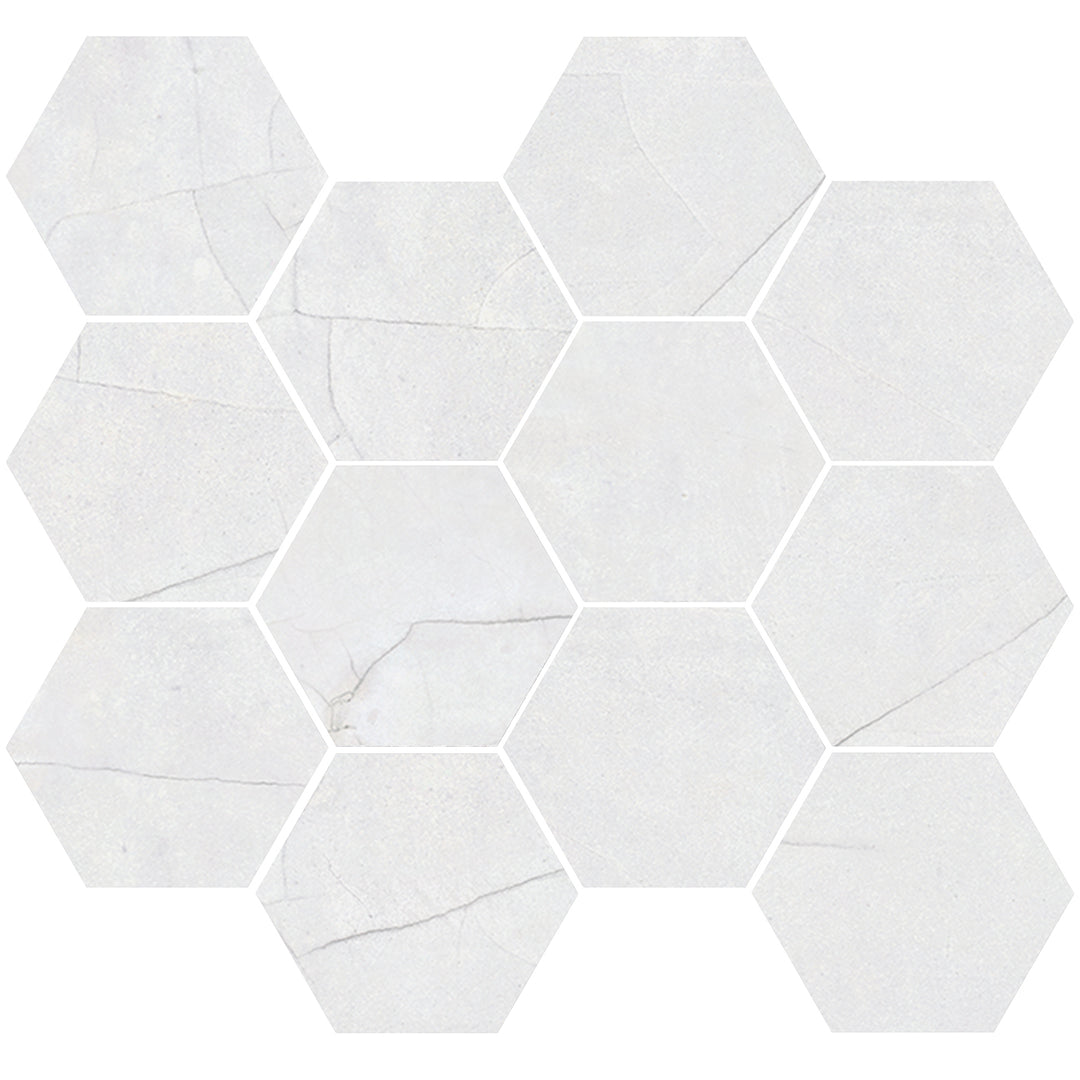 Mozaic Hexagonal Cracked White Natural 28 x 30 cm G-2143 Aparici