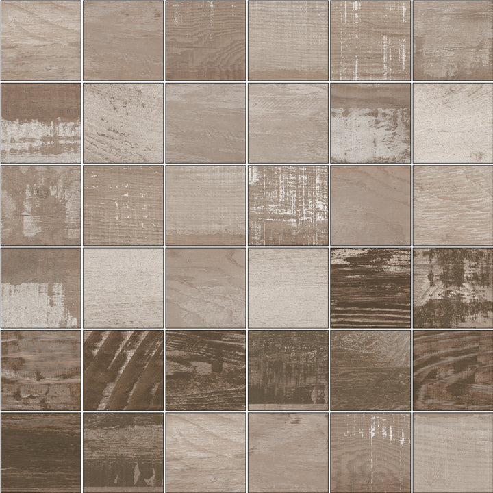Mozaic 5x5 Chalkwood Brown Natural 30 x 30 cm G-3666 Aparici