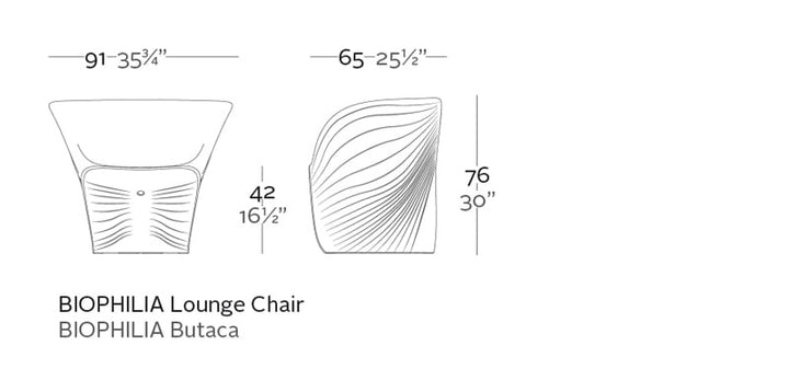 Fotoliu lounge Biophilia Ross Lovegrove, Vondom