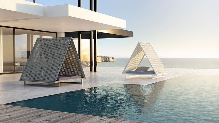 Baldachin pentru terasă cu acoperiș din coardă țesută Frame Ramón Esteve, Vondom