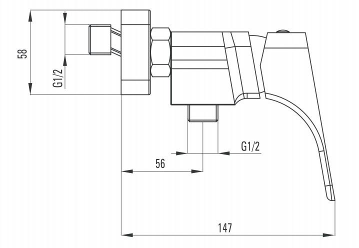 Hiacynt Baterie de duş fără set de duş crom BQH_040M Deante