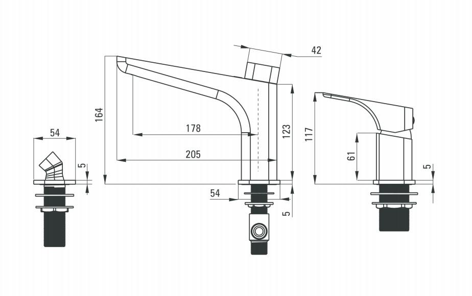 Hiacynt Baterie cadă cu 3 orificii albă BQH_A13M Deante