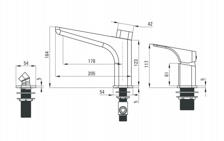 Hiacynt Baterie cadă cu 3 orificii albă BQH_A13M Deante