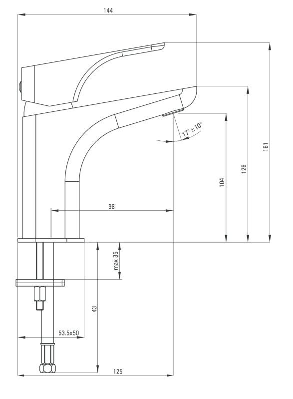 Hiacynt Baterie lavoar cu montaj pe blat alb BQH_A20M Deante