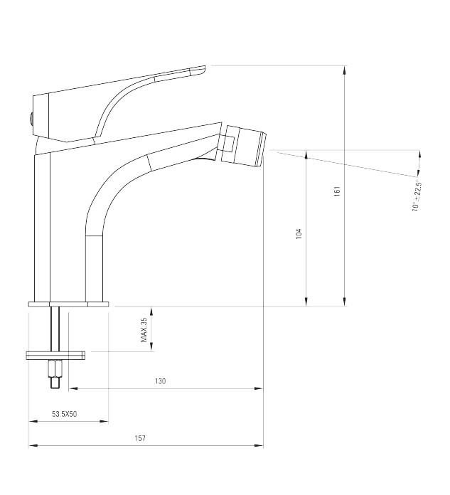 Hiacynt Baterie bideu alb BQH_A30M Deante