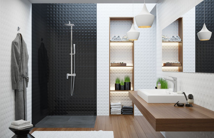 Hiacynt Duză ploaie cu baterie cu amestec crom NAC_01QM Deante