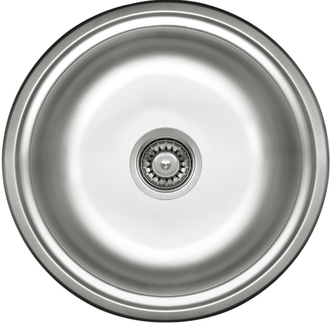 Twist Chiuvetă de bucătărie rotundă cu un compartiment fără scurgere satin ZHC_0803 Deante