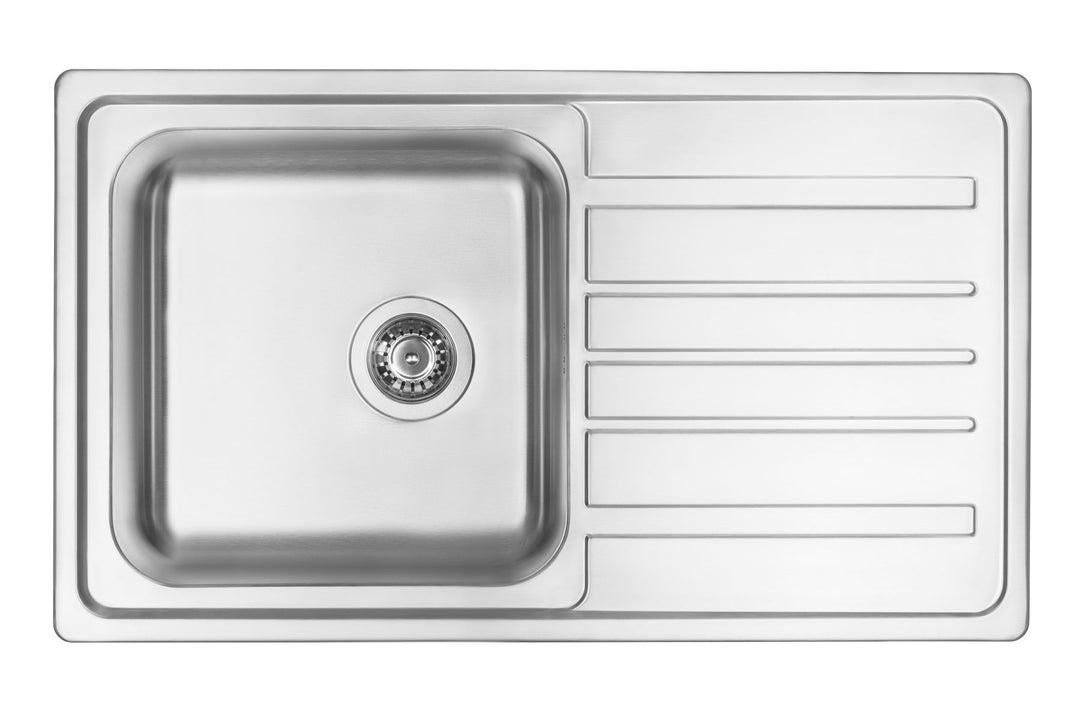 Virgo Chiuvetă de bucătărie cu un compartiment cu scurgere satin ZPV_0113 Deante