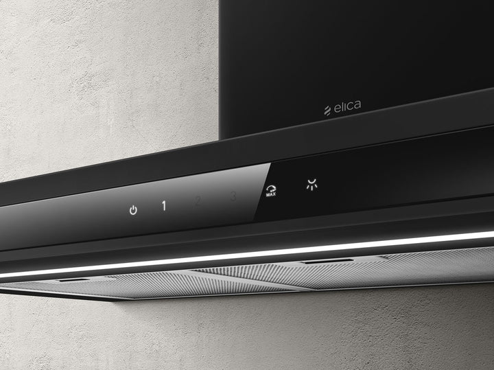 Hotă Neagră Adéle Montaj Pe Perete 90cm BL MAT/A/90, Elica