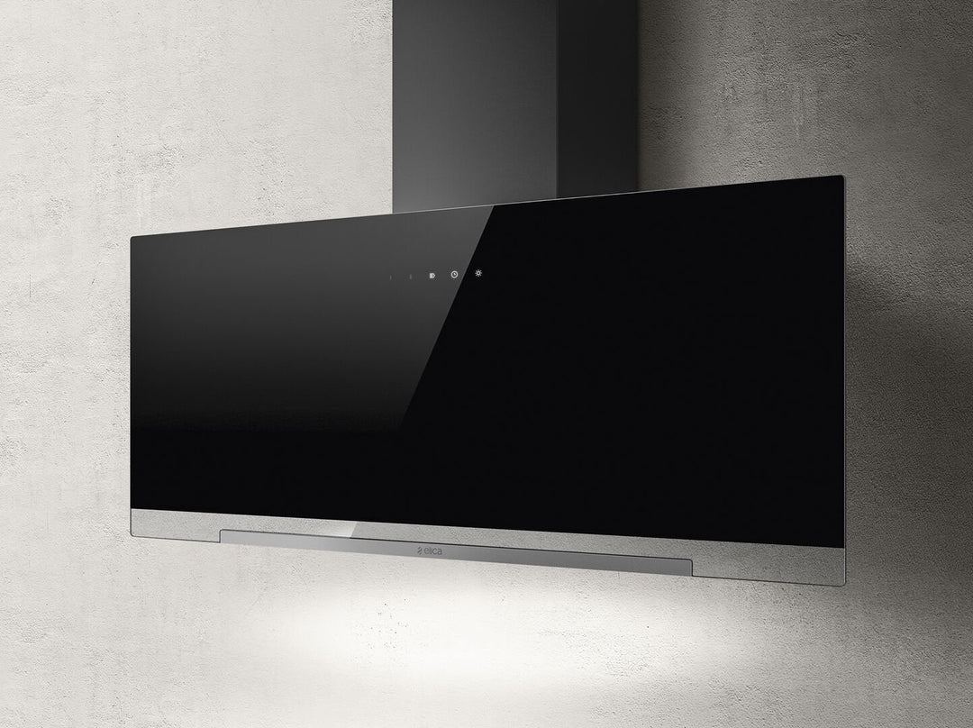 Hotă Neagră/Sticlă Aplomb Montaj Pe Perete 90cm BL/A/90, Elica