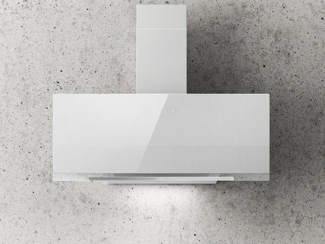 Hotă Albă/Sticlă Aplomb Montaj Pe Perete 90cm WH/A/90, Elica