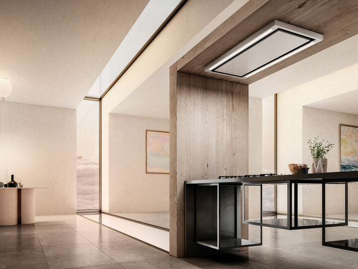 Hotă Albă/Sticlă Cloud Seven Montaj Pe Tavan 90cm IX/F/90, Elica