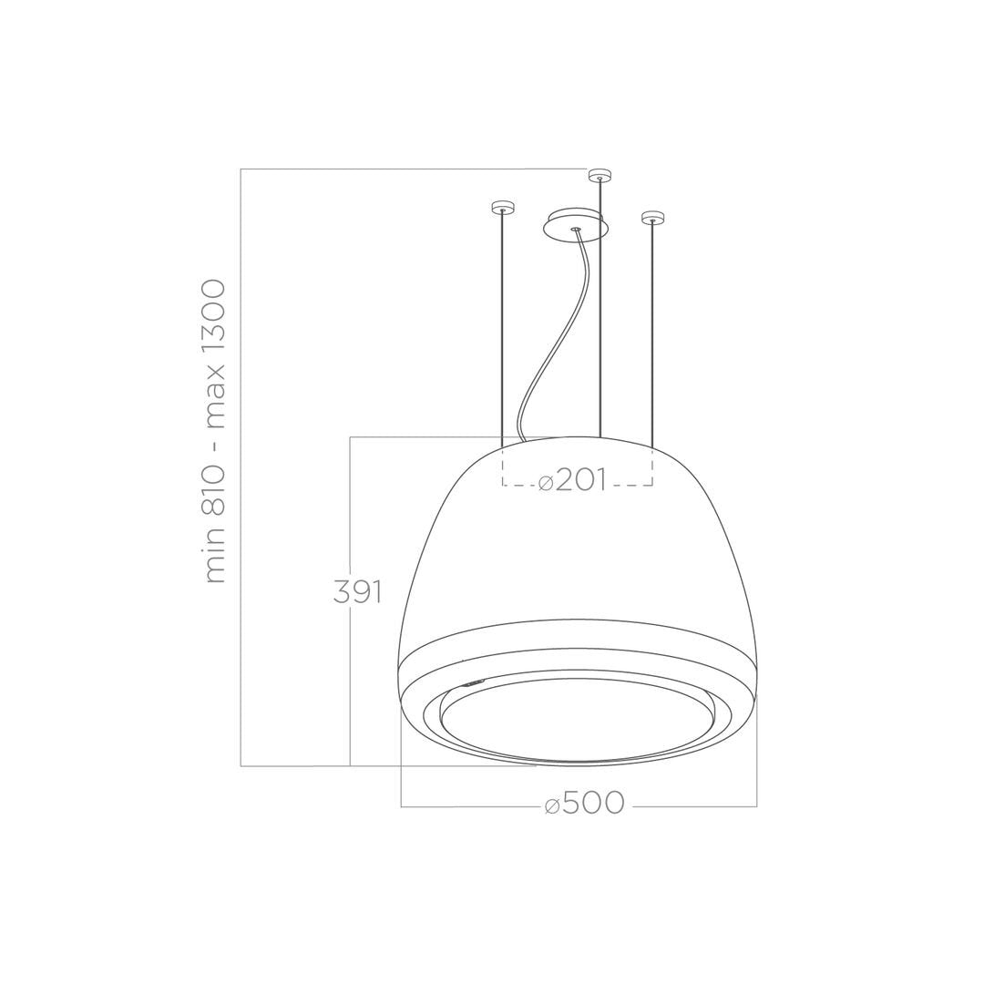 Hotă Inox Suspendată 50cm EDITH HEAVYMETAL/F/50, Elica