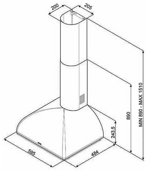 Hotă Coloniale KS59RAE, Smeg