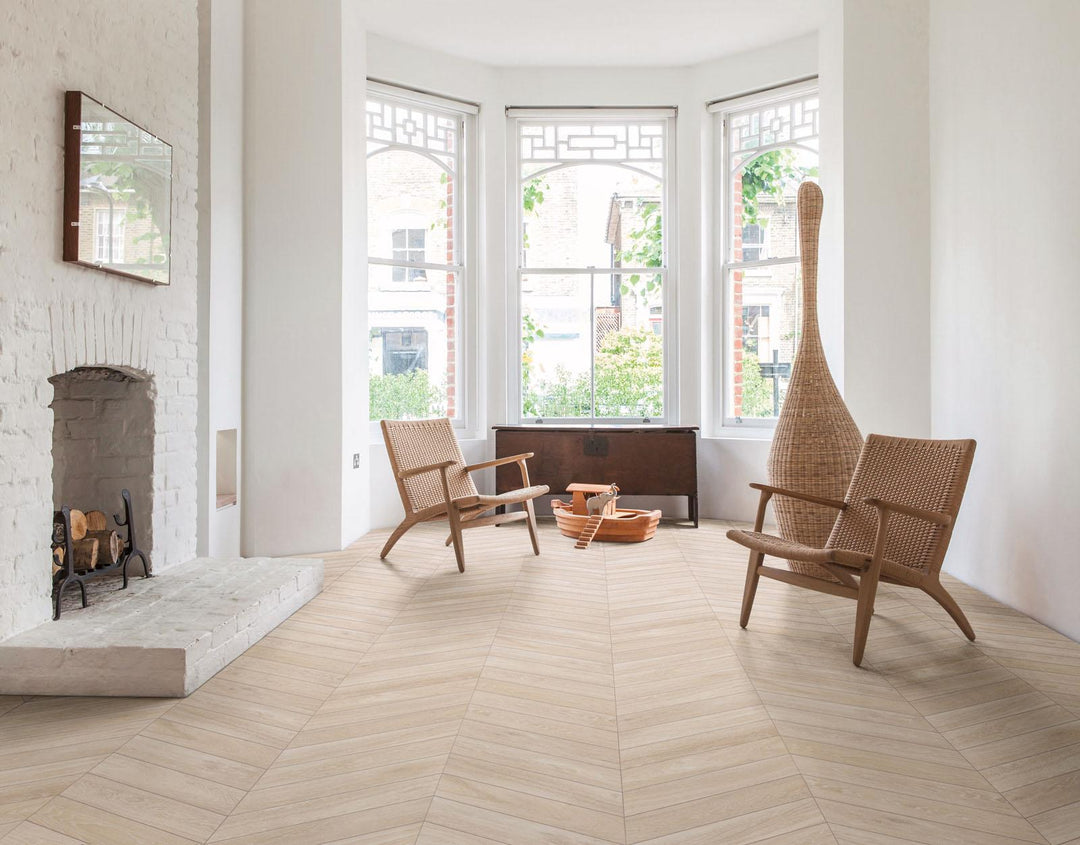 Gresie Woodchoice Chevron Milk Ragno