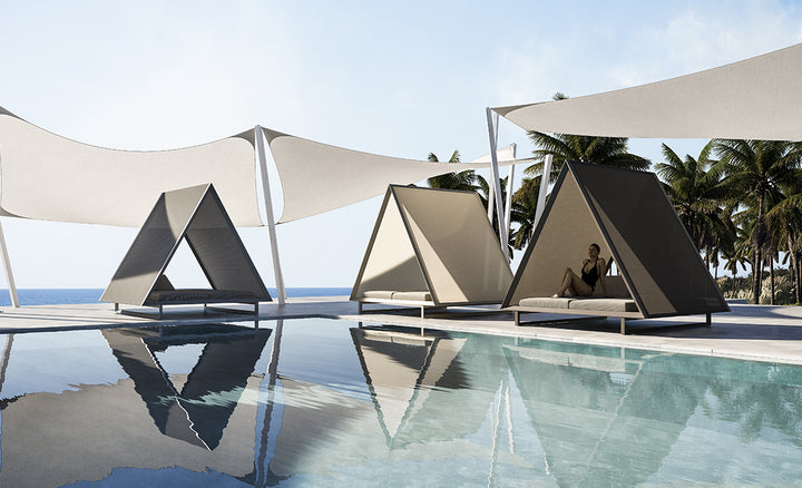 Baldachin pentru terasă cu acoperiș din țesătură Frame Ramón Esteve, Vondom