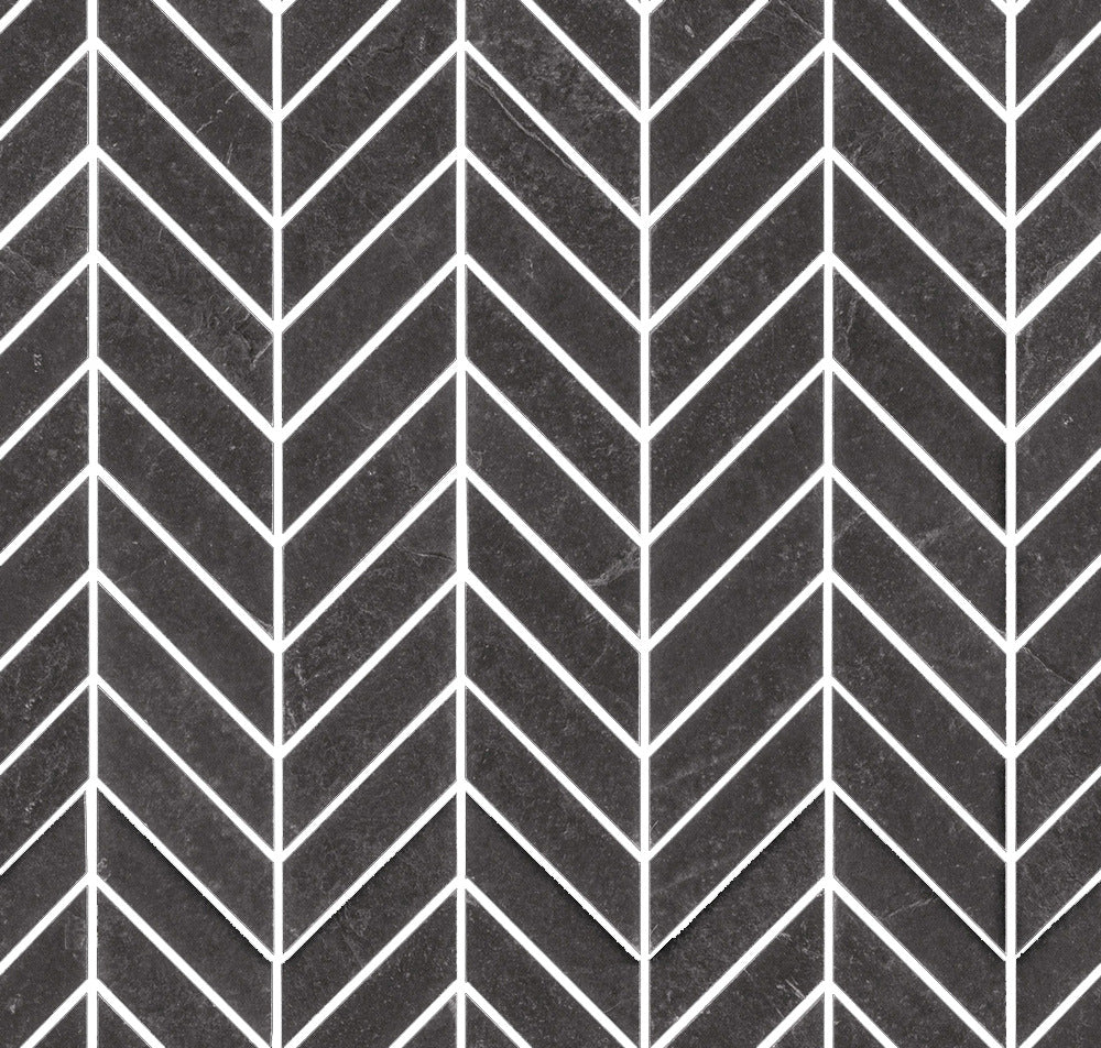 Gresie Realstone Slate Decors Mosaico Freccia Black Ragno