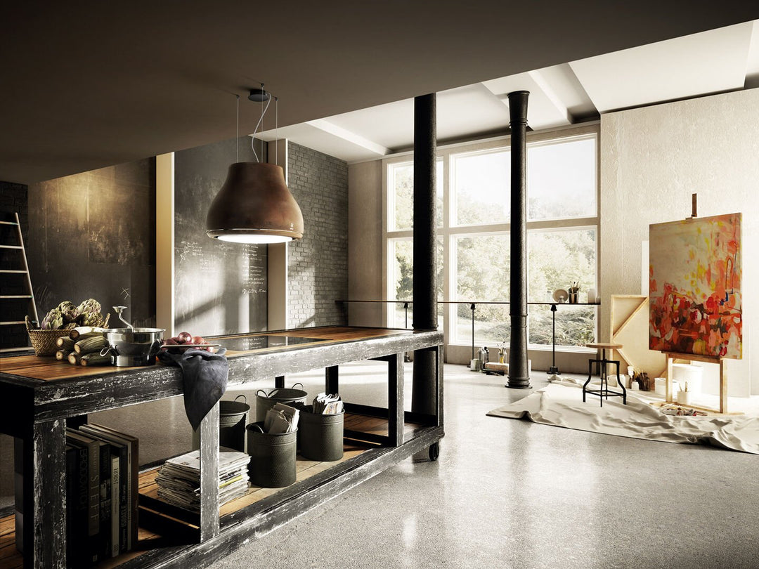 Hotă Cupru/Rugină Suspendată 50cm SHINING RUST/F/50, Elica