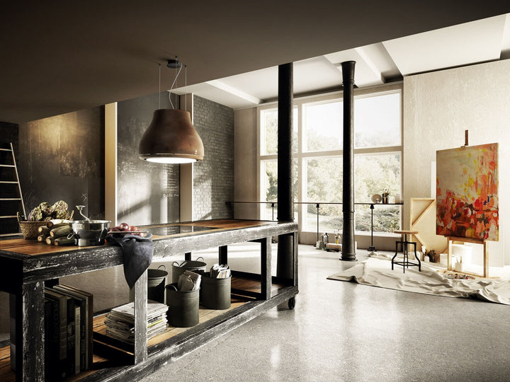 Hotă Cupru/Rugină Suspendată 50cm SHINING RUST/F/50, Elica