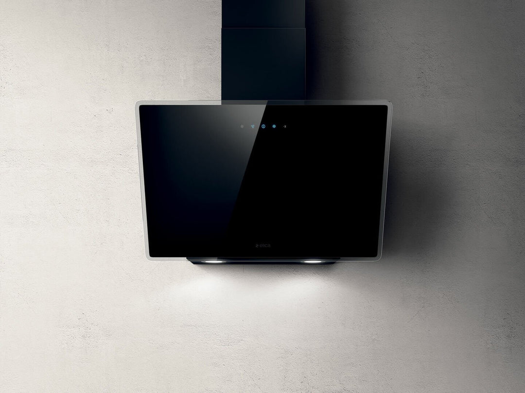 Hotă Neagră/Sticlă Shire Montaj Pe Perete 60cm BL/A/60, Elica