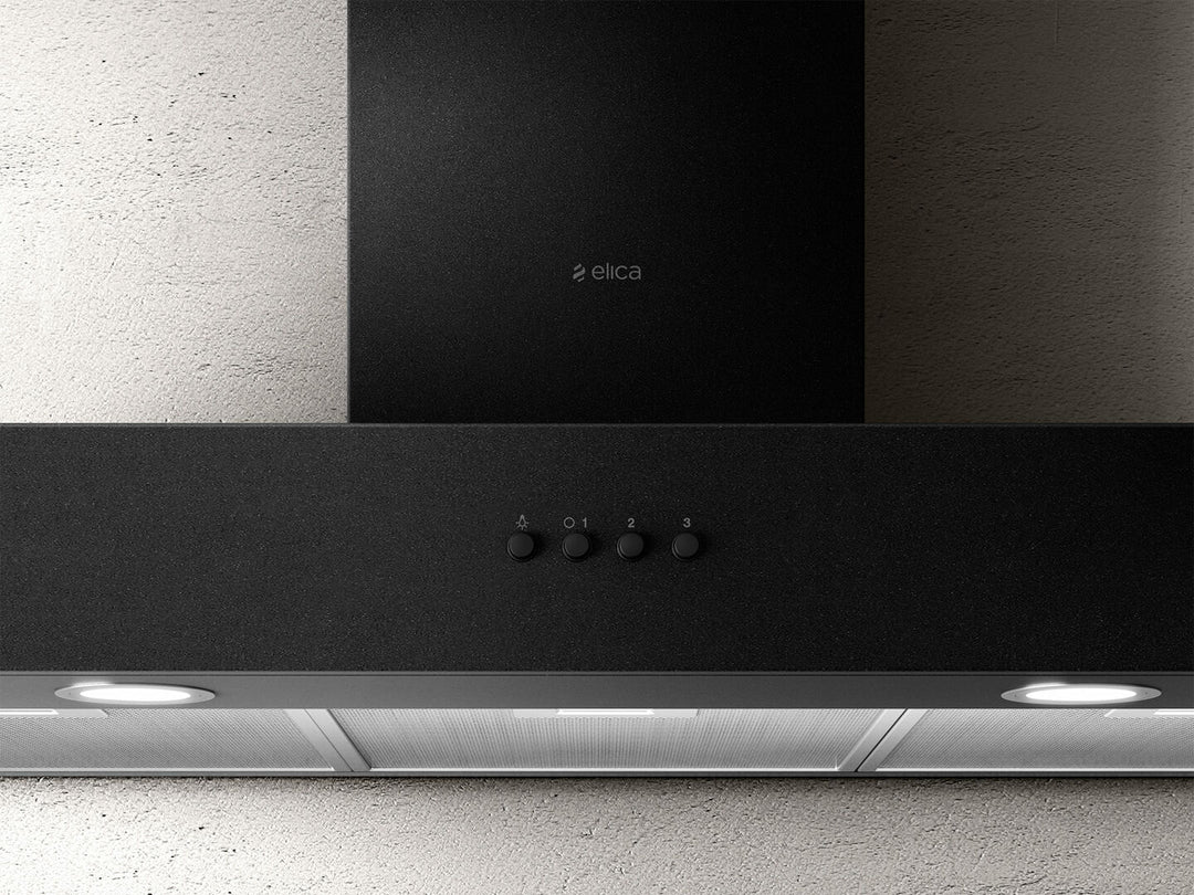 Hotă Neagră/Fontă Spot Urban Montaj Pe Perete 90cm CAST IRON/A/90, Elica