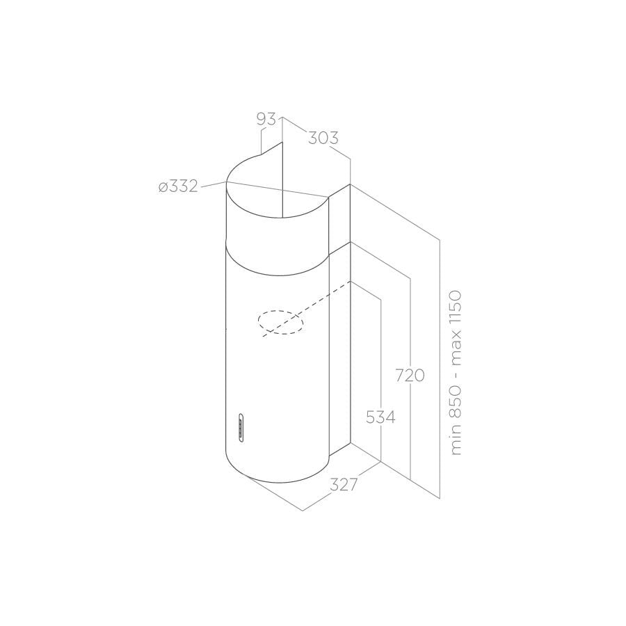 Hotă Albă Stone Montaj Pe Perete 33cm WH/A/33, Elica