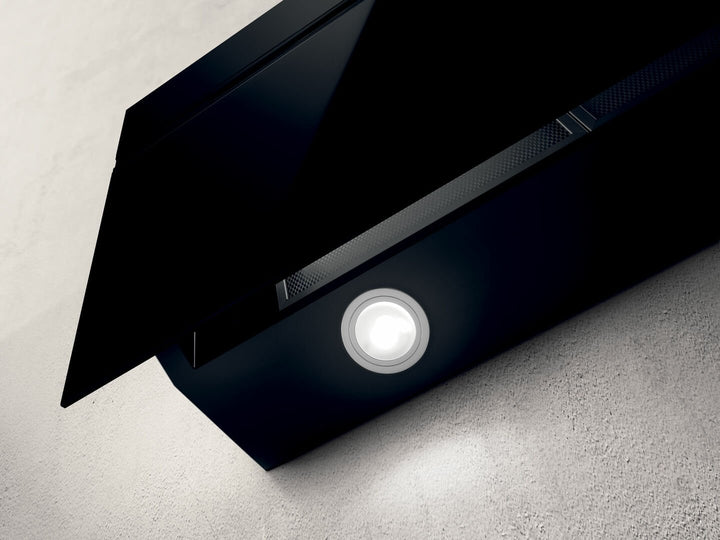 Hotă Neagră/Sticlă Stripe Lux Montaj Pe Perete 90cm BL/A/90/LX, Elica