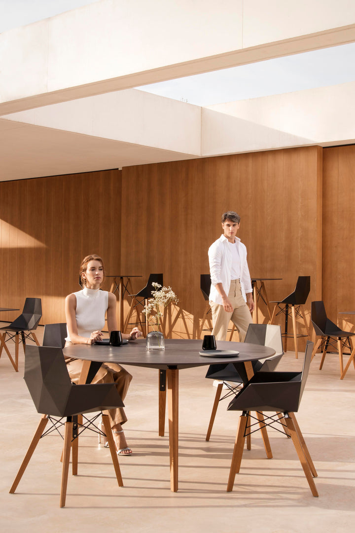 Scaun de bar lemn cu brațe Faz Ramón Esteve, Vondom