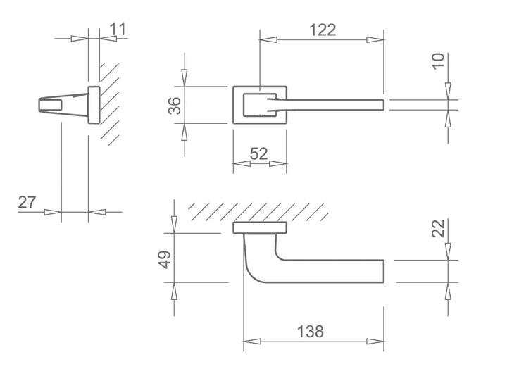 Maner usa crom satinat, 3097 5SQ, Tupai