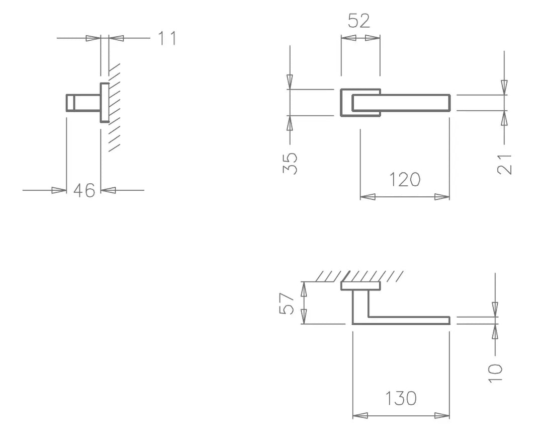 Maner usa crom satinat, 2275 5SQ Tupai