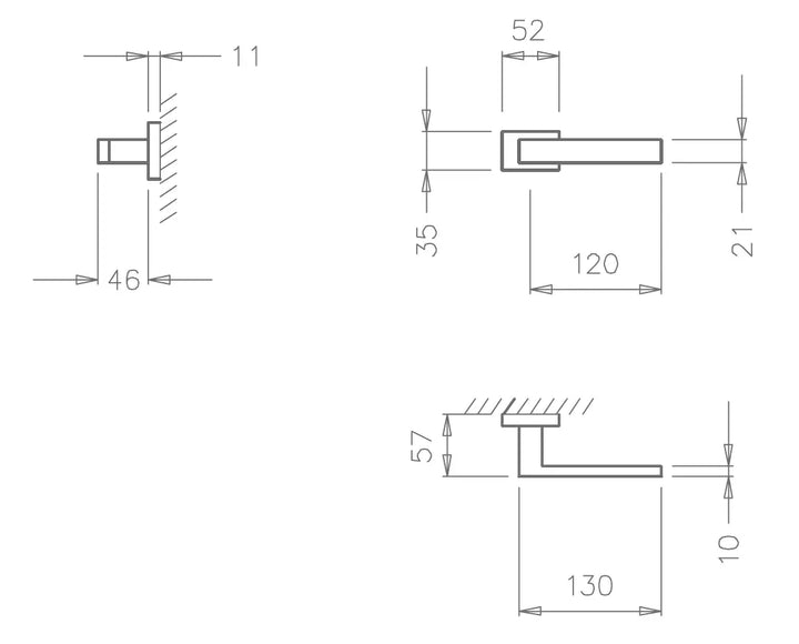 Maner usa crom satinat, 2275 5SQ Tupai