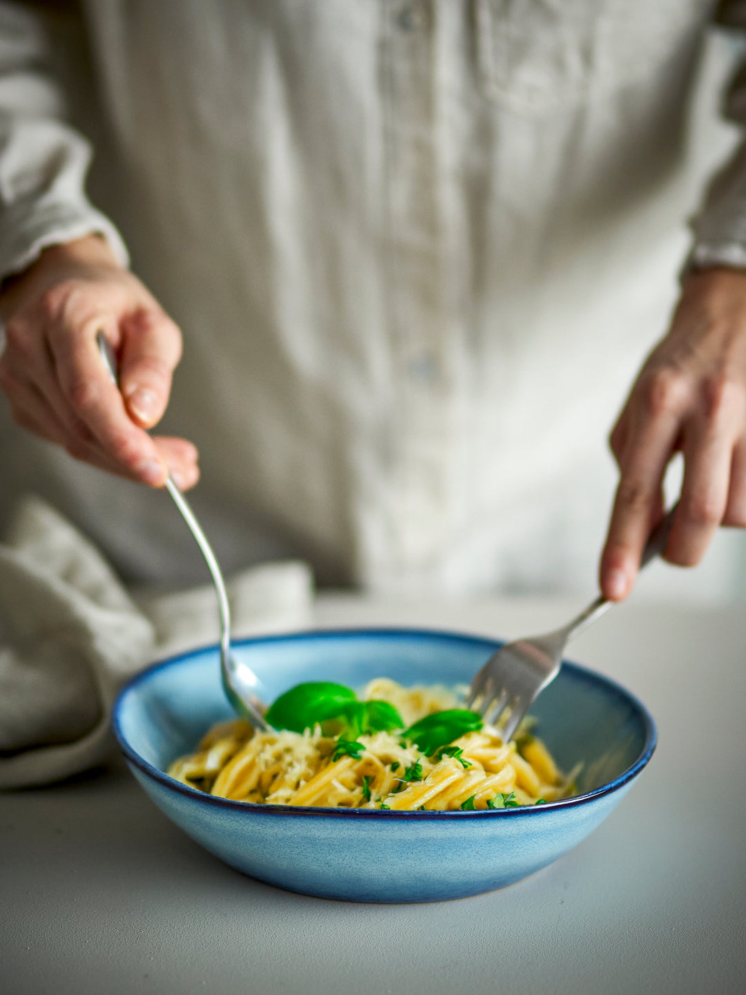 Farfurie Adâncă Ceramică Albastră Bloomingville - Imagine 4