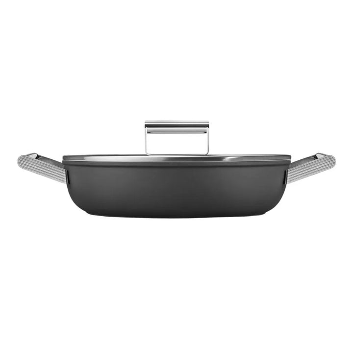 Tigaie din aluminiu, neagra pentru servire 28 cm, 3.7 l, CKFD2811BLM, Smeg