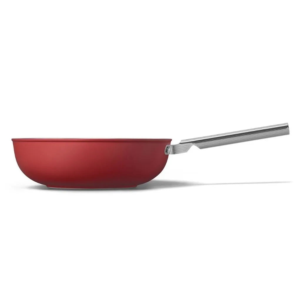 Tigaie Wok rosie 30 cm, 5.3 L, CKFW3001RDM, Smeg