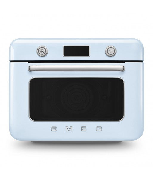 Mini cuptor albastru pastel cu aburi, COF01PBEU, Smeg