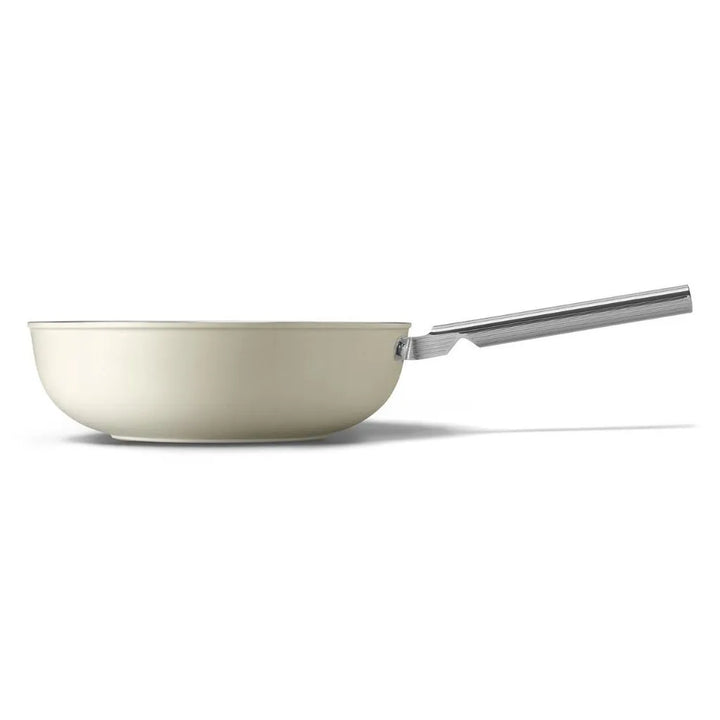 Tigaie Wok crem 30 cm, 5.3 L, CKFW3001CRM, Smeg