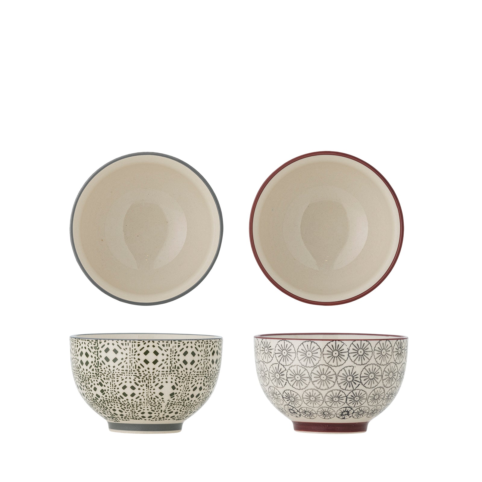 Bol Ceramic Multicolor Cu Margine Pictată Bloomingville - Imagine 1