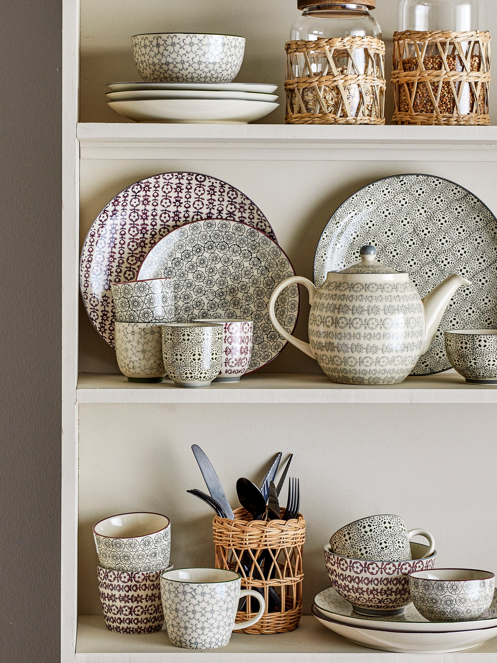 Bol Ceramic Multicolor Cu Margine Pictată Bloomingville - Imagine 2