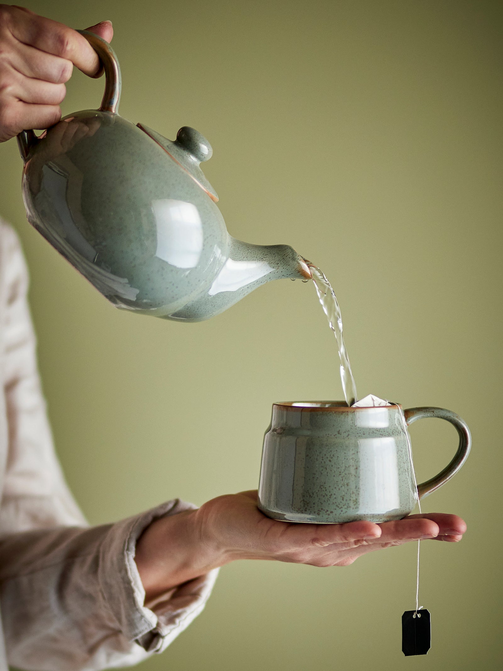 Ceainic Ceramic Verde Bloomingville - Imagine 2