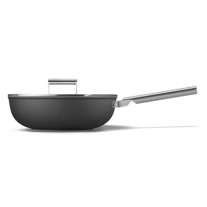 Tigaie Wok neagra 30 cm, 5.3 L, CKFW3001BLM, Smeg