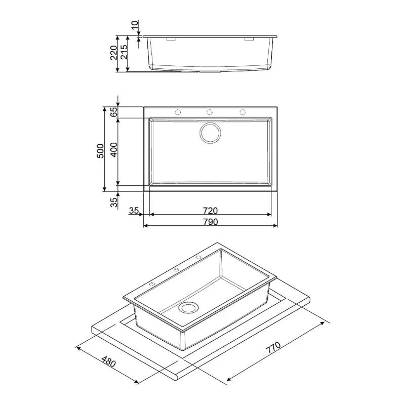 Chiuvetă Universale VZ79B, Smeg